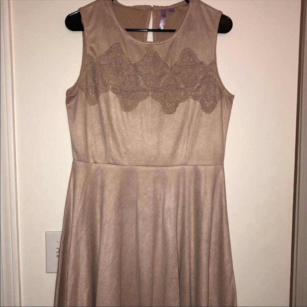 Francesca’s Blush Tan Suede Dress